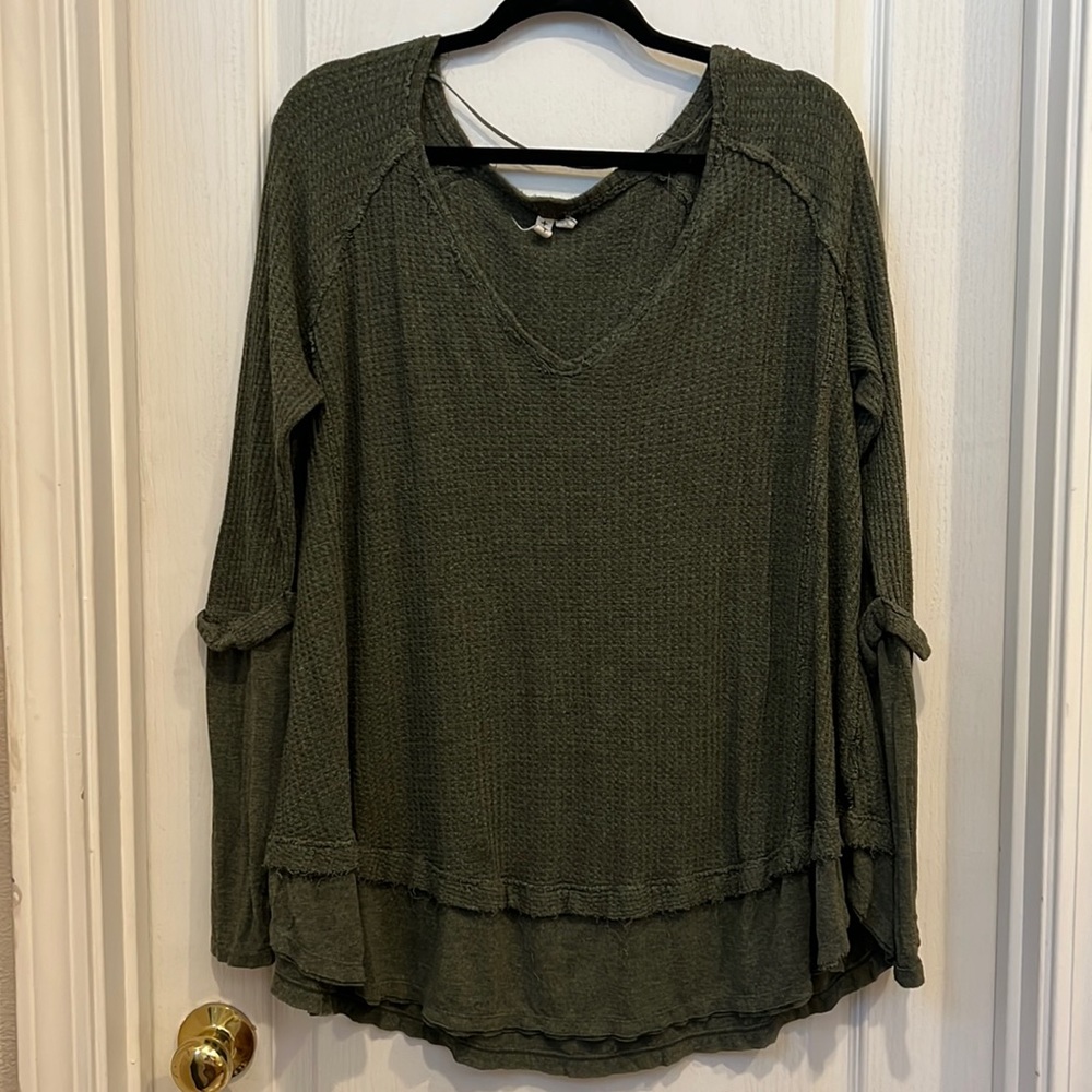 Free People Top Laguna Thermal Top Waffle Knit